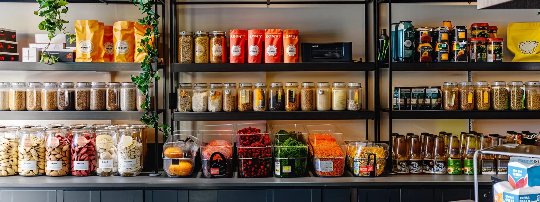 a modern, sleek kitchen with a carefully arranged display of high-quality dog food brands, highlighting vibrant, whole food ingredients and clear labeling showcasing aafco standards, set against a backdrop of organized shelves filled with pet care essentials. a modern, sleek kitchen with a carefully arranged display of high-quality dog food brands, highlighting vibrant, whole food ingredients and clear labeling showcasing aafco standards, set against a backdrop of organized shelves filled with pet care essentials.