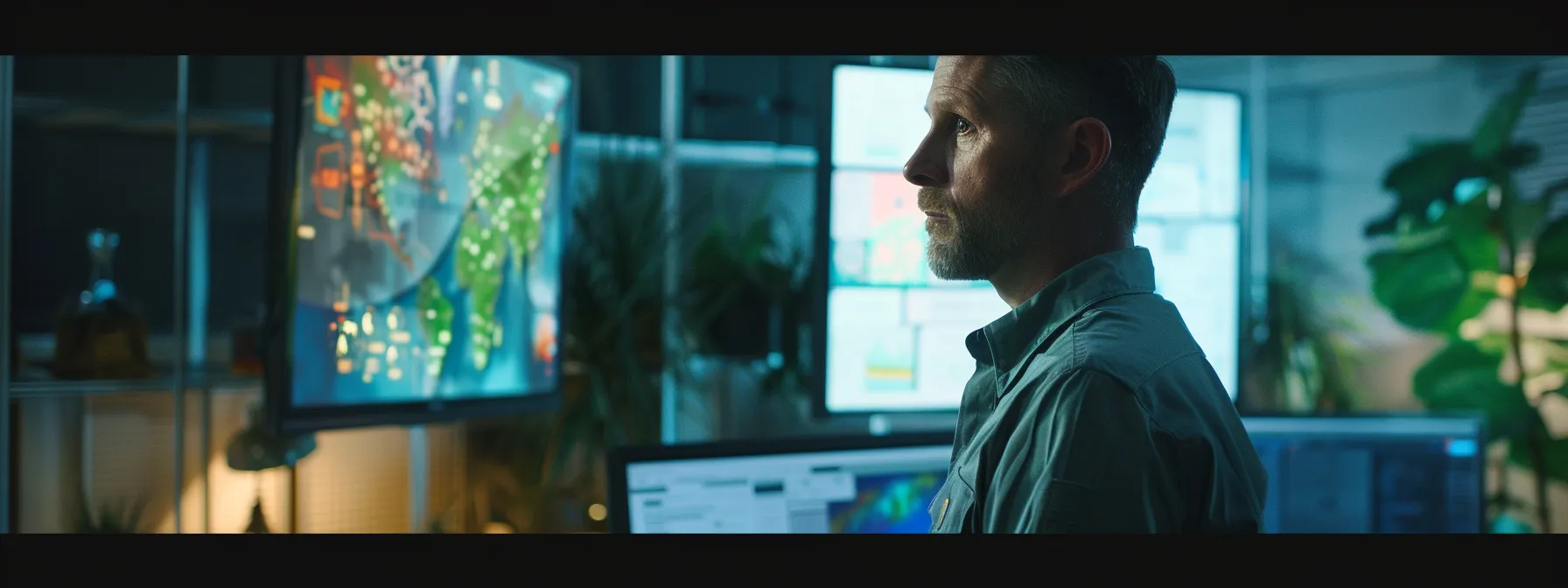 a modern urban office setting showcases a confident pest control technician presenting a detailed treatment plan to a family, with vibrant visuals of mosquito control solutions and infographics illustrating effective treatments, all illuminated by bright, professional lighting that conveys expertise and professionalism.