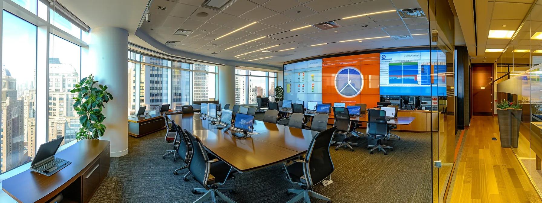 a modern urban office space features a sleek conference table surrounded by professionals analyzing solar loan options on digital devices, with financial charts and graphics displayed on a large screen, emphasizing strategic decision-making in sustainable financing. a modern urban office space features a sleek conference table surrounded by professionals analyzing solar loan options on digital devices, with financial charts and graphics displayed on a large screen, emphasizing strategic decision-making in sustainable financing.