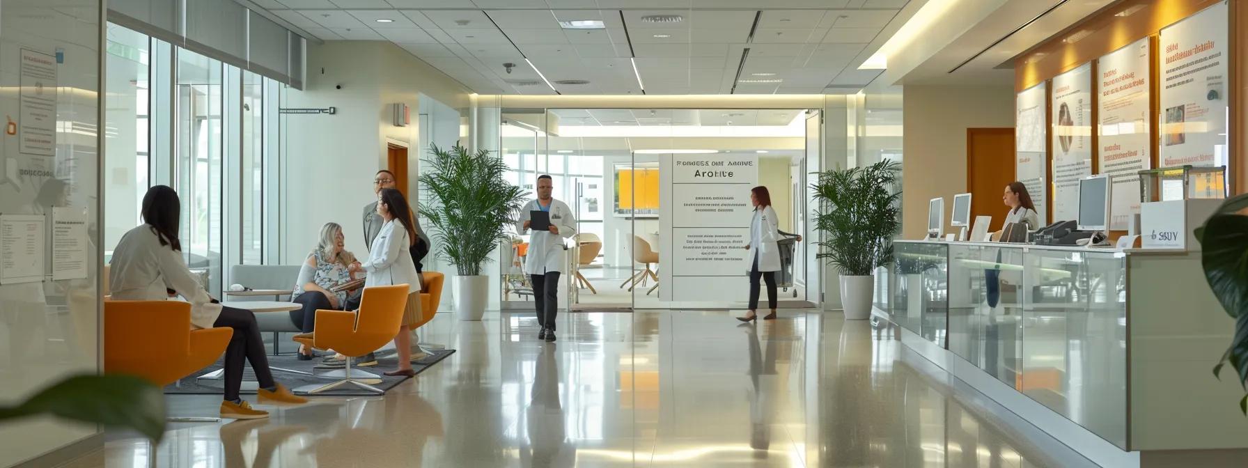 a modern, well-lit healthcare clinic bustling with a diverse team of healthcare professionals engaged in discussions, surrounded by certificates and patient success stories displayed on sleek walls, emphasizing their expertise in weight management. a modern, well-lit healthcare clinic bustling with a diverse team of healthcare professionals engaged in discussions, surrounded by certificates and patient success stories displayed on sleek walls, emphasizing their expertise in weight management.