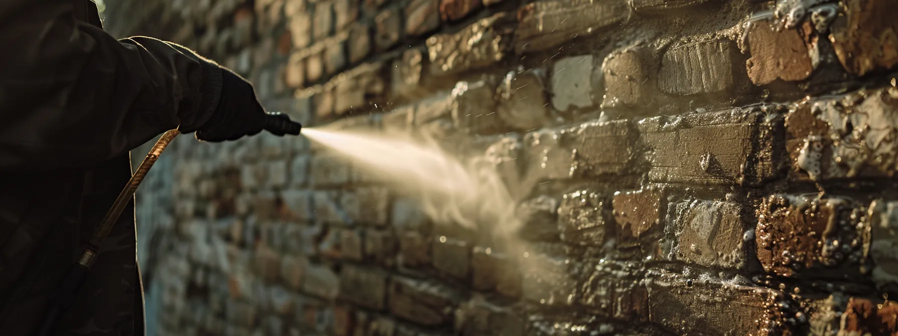 a person carefully adjusting the nozzle on a pressure washer, preparing to clean a brick house with precision and care. a person carefully adjusting the nozzle on a pressure washer, preparing to clean a brick house with precision and care.