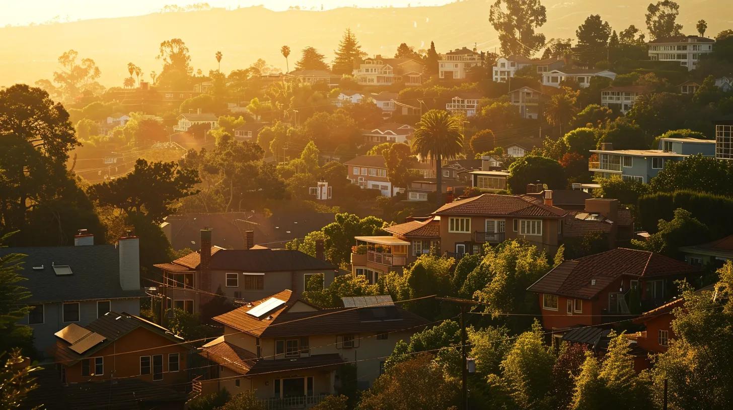 a picturesque neighborhood with charming custom homes, bathed in warm golden sunlight, showcases diverse architectural styles that reflect the recommendations and insights of recent homeowners. a picturesque neighborhood with charming custom homes, bathed in warm golden sunlight, showcases diverse architectural styles that reflect the recommendations and insights of recent homeowners.