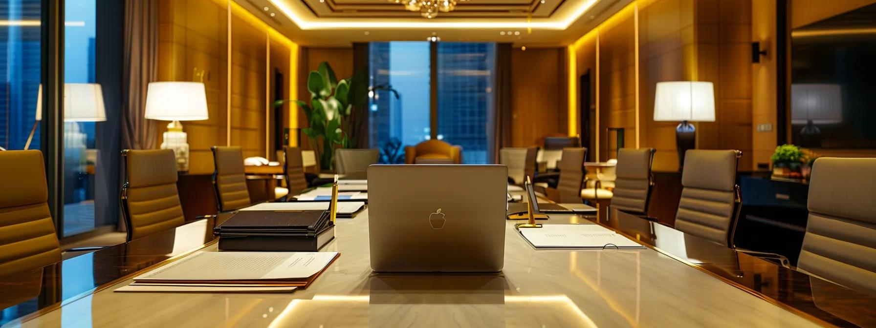 a sleek, modern office setting featuring a confident individual reviewing documents on a polished desk, symbolizing the efficiency and privacy of living trusts in bypassing probate.