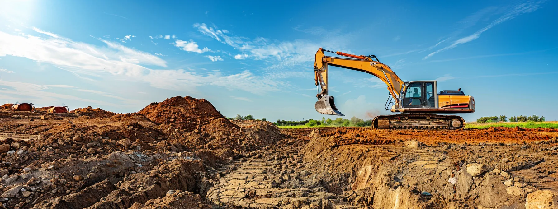 a powerful excavator looms over a freshly dug foundation site, its massive bucket poised against a backdrop of rich, earthy soil and a clear blue sky, embodying the precision and strength essential for modern foundation engineering. a powerful excavator looms over a freshly dug foundation site, its massive bucket poised against a backdrop of rich, earthy soil and a clear blue sky, embodying the precision and strength essential for modern foundation engineering.