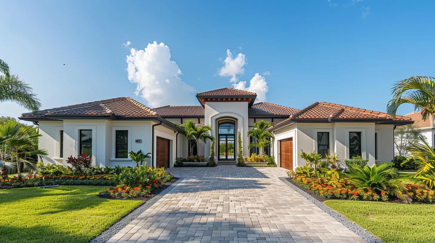 a pristine custom home stands proudly under a bright blue sky, showcasing its architectural elegance and the meticulous detail of building inspections, highlighted by freshly painted walls and a solid roof, conveying safety and assurance. a pristine custom home stands proudly under a bright blue sky, showcasing its architectural elegance and the meticulous detail of building inspections, highlighted by freshly painted walls and a solid roof, conveying safety and assurance.
