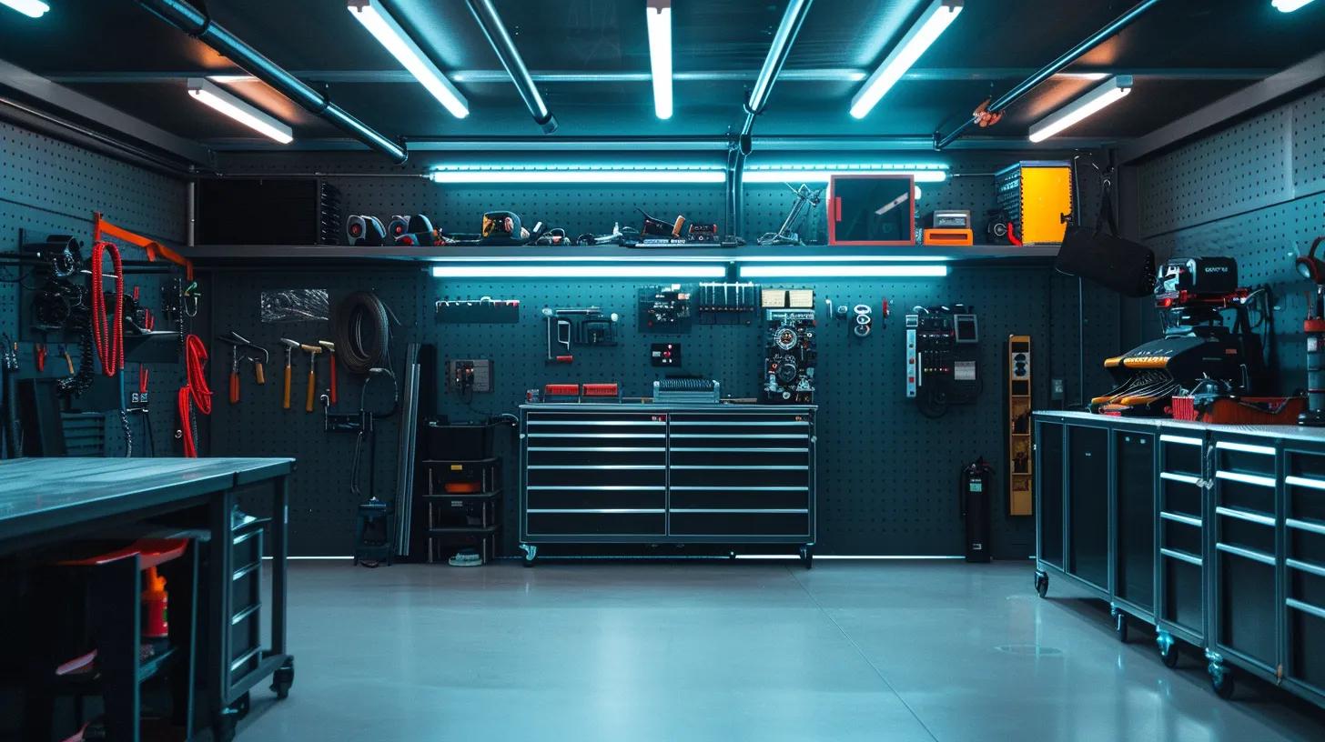 a pristine, organized workspace featuring neatly arranged tools and equipment, illuminated by bright overhead lighting, showcasing a clear and safe environment ideal for maintenance tasks like inspections and repairs. a pristine, organized workspace featuring neatly arranged tools and equipment, illuminated by bright overhead lighting, showcasing a clear and safe environment ideal for maintenance tasks like inspections and repairs.
