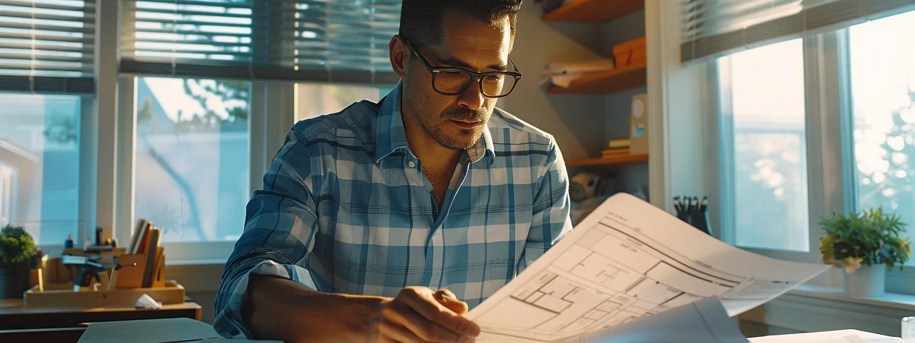 a professional electrician attentively reviews plans and discusses project details with a client in a well-organized, modern cape cod home office, showcasing an atmosphere of transparency and collaboration for safe electrical work. a professional electrician attentively reviews plans and discusses project details with a client in a well-organized, modern cape cod home office, showcasing an atmosphere of transparency and collaboration for safe electrical work.