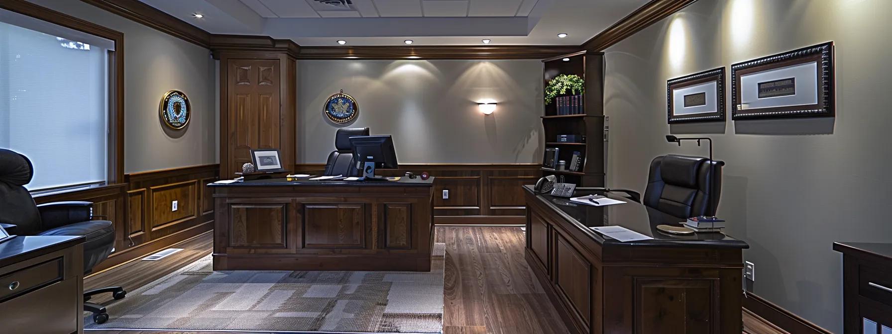 a professional notary public office in brampton, featuring a sleek desk with official documents, a notary seal prominently displayed, and warm, focused lighting that emphasizes the importance of legal services and document authenticity. a professional notary public office in brampton, featuring a sleek desk with official documents, a notary seal prominently displayed, and warm, focused lighting that emphasizes the importance of legal services and document authenticity.