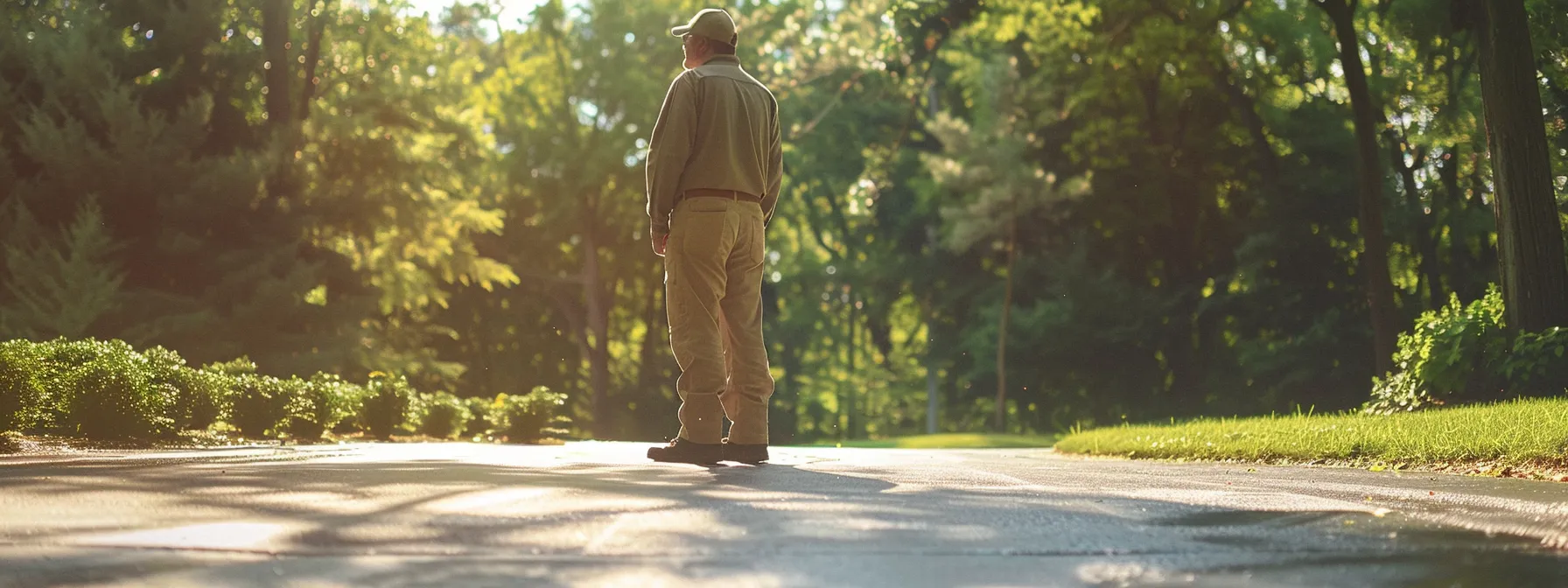 a professional paving contractor meticulously inspects a freshly paved commercial lot under bright, natural sunlight, highlighting the smooth, even surface formed by high-quality asphalt surrounded by vibrant greenery. a professional paving contractor meticulously inspects a freshly paved commercial lot under bright, natural sunlight, highlighting the smooth, even surface formed by high-quality asphalt surrounded by vibrant greenery.