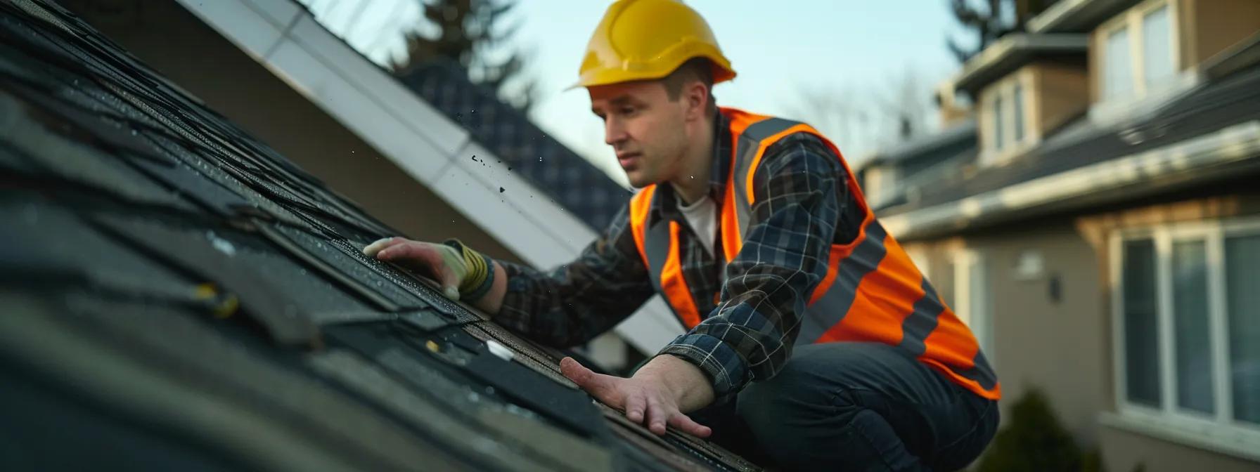 a professional roofing contractor evaluates a residential roof, showcasing contrasting sections of clean metal and stained asphalt shingles, illuminated by bright overhead lights in an urban setting, emphasizing the importance of selecting the appropriate cleaning method based on material type and condition. a professional roofing contractor evaluates a residential roof, showcasing contrasting sections of clean metal and stained asphalt shingles, illuminated by bright overhead lights in an urban setting, emphasizing the importance of selecting the appropriate cleaning method based on material type and condition.