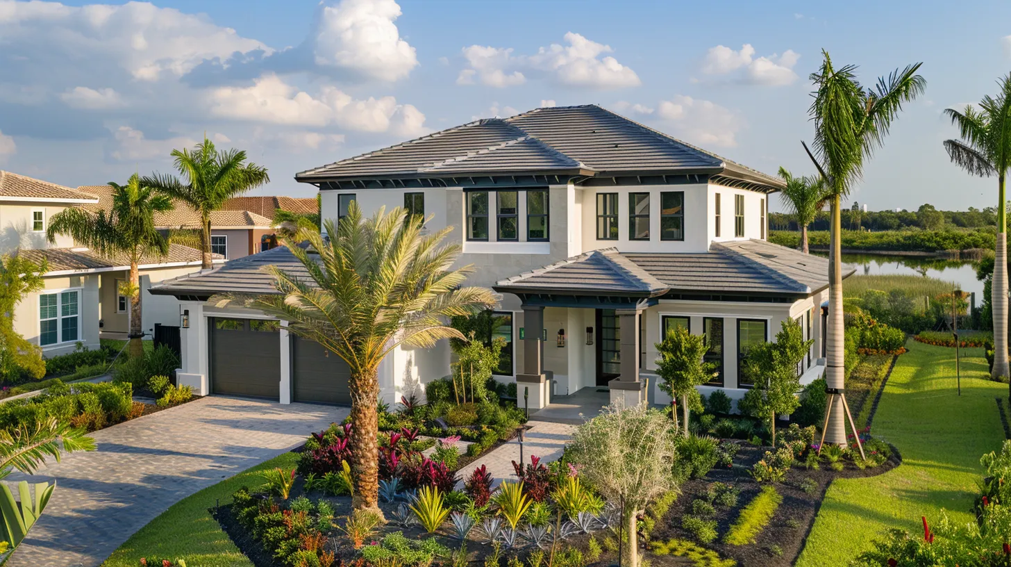 a radiant new home stands proudly under the warm afternoon sun, surrounded by vibrant landscaping, symbolizing the successful completion of a construction project as a final inspection unfolds nearby. a radiant new home stands proudly under the warm afternoon sun, surrounded by vibrant landscaping, symbolizing the successful completion of a construction project as a final inspection unfolds nearby.