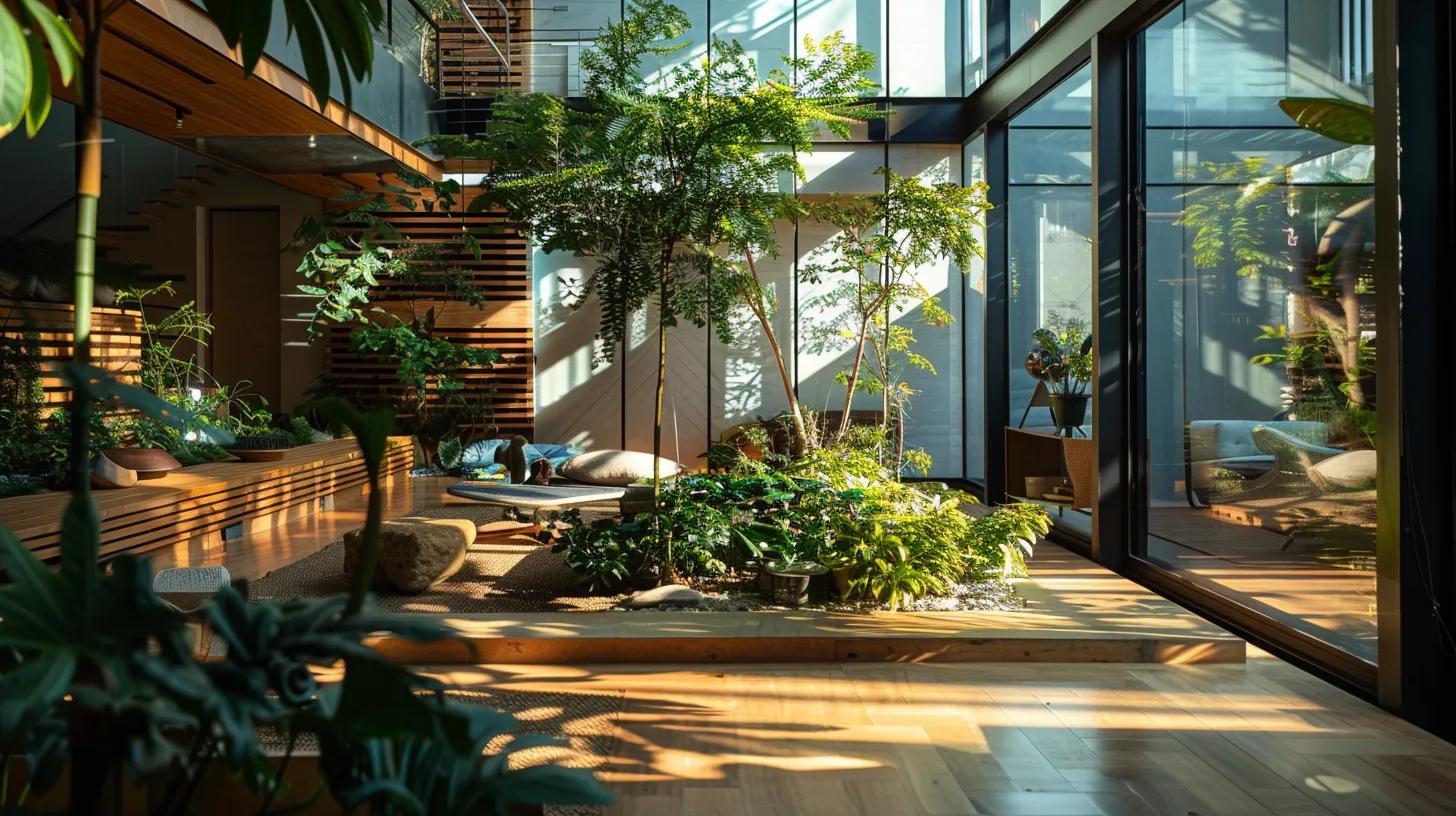 a serene and modern energy-efficient home bathed in soft natural light, showcasing its elegant design that emphasizes comfort, superior insulation, and lush greenery for enhanced livability. a serene and modern energy-efficient home bathed in soft natural light, showcasing its elegant design that emphasizes comfort, superior insulation, and lush greenery for enhanced livability.