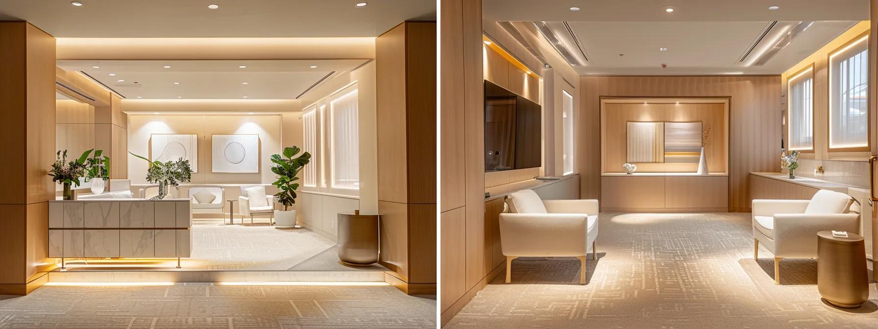 a serene and modern facial treatment room in denver, featuring elegantly arranged decor, soft ambient lighting, and a welcoming atmosphere that embodies professionalism and client care. a serene and modern facial treatment room in denver, featuring elegantly arranged decor, soft ambient lighting, and a welcoming atmosphere that embodies professionalism and client care.