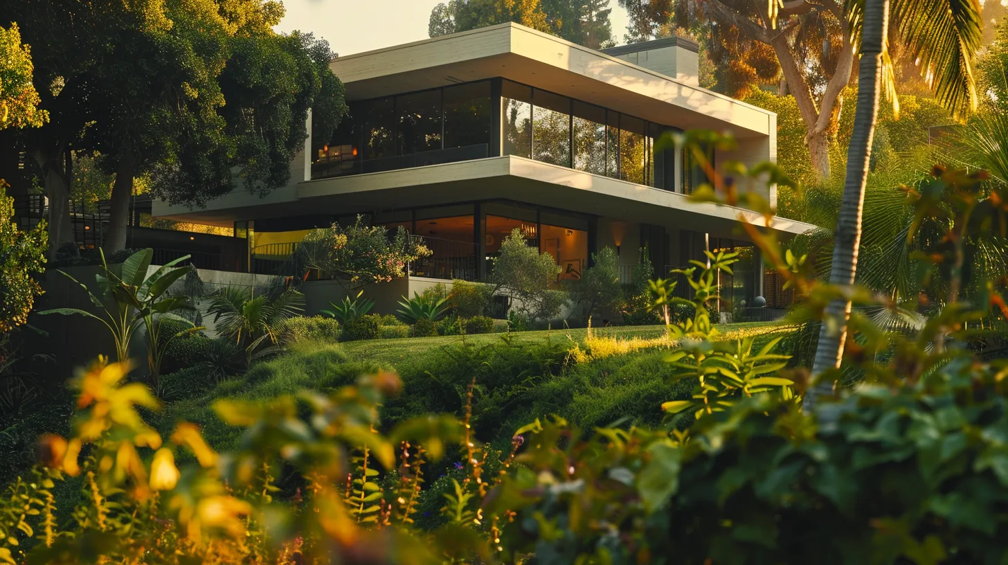 a serene architectural landscape showcases a modern home emerging from the lush greenery, emphasizing the importance of adherence to building codes amidst vibrant zoning signage in the foreground. a serene architectural landscape showcases a modern home emerging from the lush greenery, emphasizing the importance of adherence to building codes amidst vibrant zoning signage in the foreground.