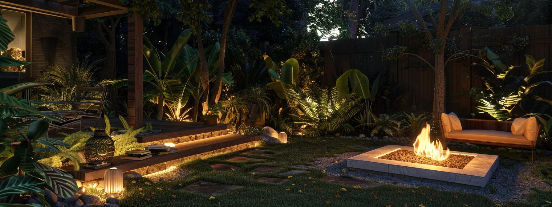 a serene backyard patio with a gleaming custom fire pit surrounded by lush greenery, showcasing the importance of regular maintenance for longevity and enjoyment. a serene backyard patio with a gleaming custom fire pit surrounded by lush greenery, showcasing the importance of regular maintenance for longevity and enjoyment.
