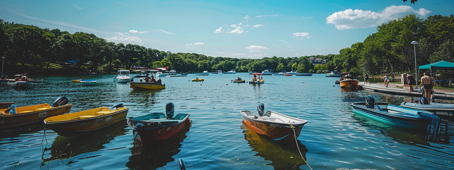 a serene lakeside scene captures a friendly rental staff member engaging with a diverse group of happy customers, surrounded by vibrant boats and lush greenery under a bright blue sky, symbolizing effective communication and support in a recreational setting. a serene lakeside scene captures a friendly rental staff member engaging with a diverse group of happy customers, surrounded by vibrant boats and lush greenery under a bright blue sky, symbolizing effective communication and support in a recreational setting.