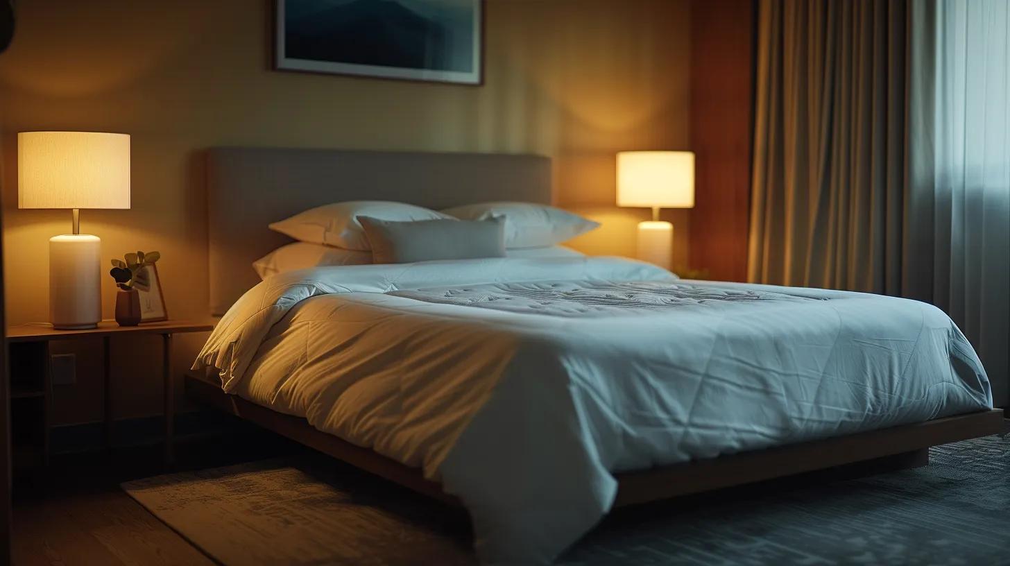 a serene, modern bedroom features a sleek, stylish mattress prominently displayed on an elegantly designed bed, bathed in soft, ambient lighting that highlights its premium support features, conveying the essence of waking up refreshed and invigorated. a serene, modern bedroom features a sleek, stylish mattress prominently displayed on an elegantly designed bed, bathed in soft, ambient lighting that highlights its premium support features, conveying the essence of waking up refreshed and invigorated.