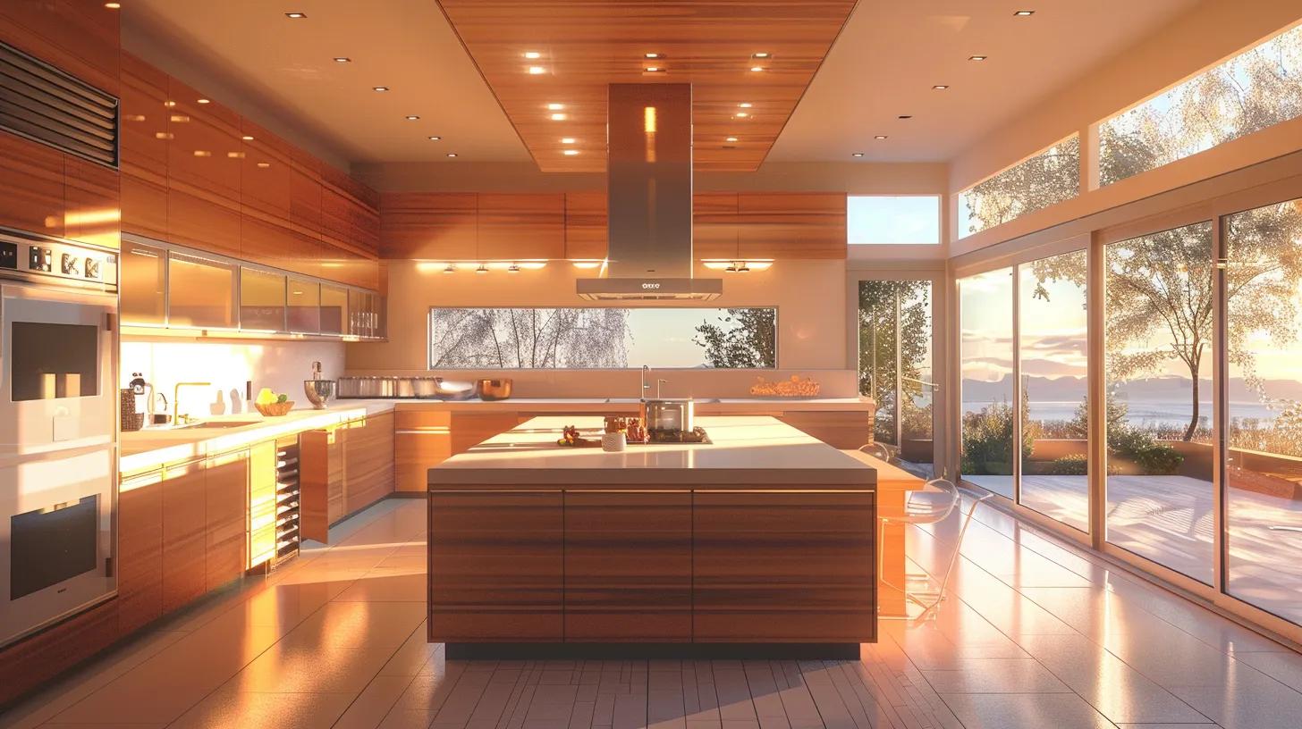 a sleek and contemporary kitchen undergoing a remodel showcases innovative features like a multifunctional island, smart technology integration, and vibrant personalized design elements, all illuminated by ample natural light streaming through expansive windows. a sleek and contemporary kitchen undergoing a remodel showcases innovative features like a multifunctional island, smart technology integration, and vibrant personalized design elements, all illuminated by ample natural light streaming through expansive windows.