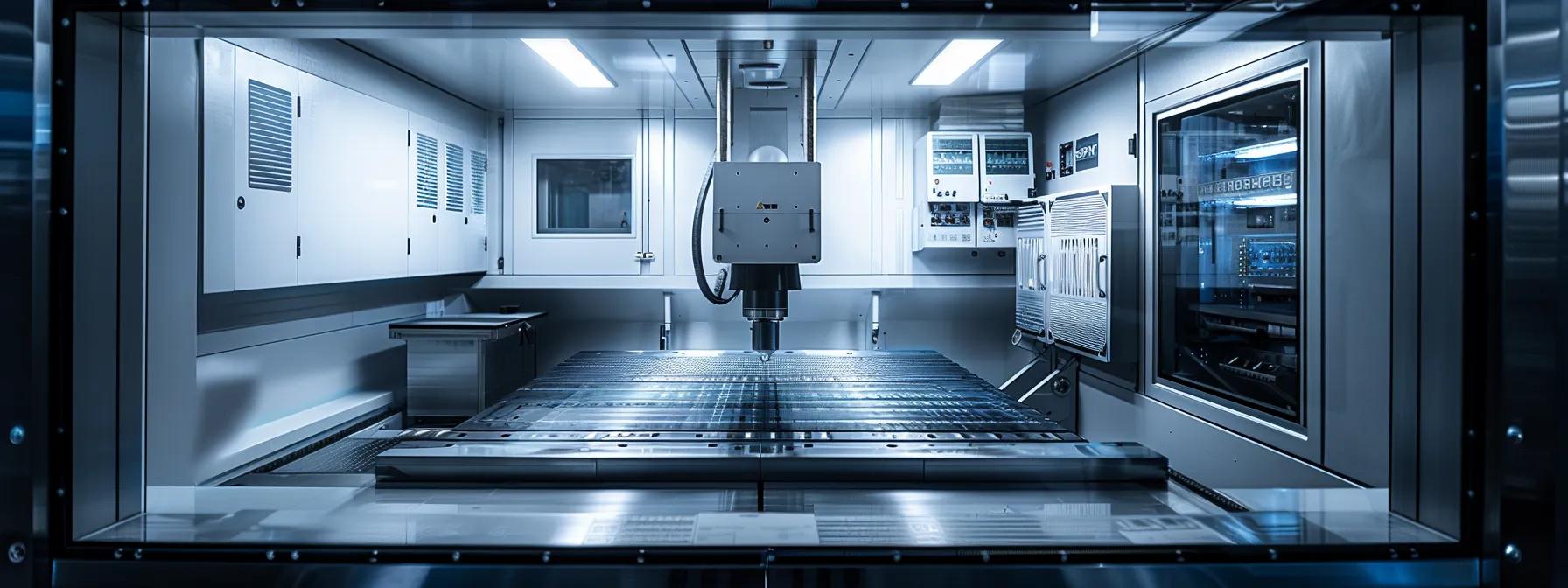 a sleek, modern cnc machining facility filled with advanced machinery and skilled machinists, showcasing intricately crafted metal components under bright industrial lighting, emphasizing precision and innovation in the manufacturing process.