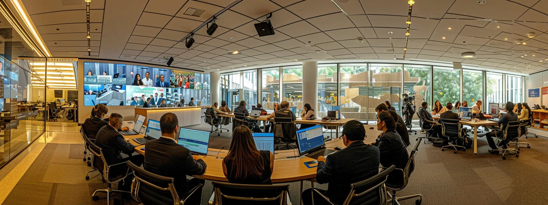 a sleek, modern conference room filled with engaged professionals discussing strategies, analyzing proposals, and preparing tailored questions to select the ideal pr agency for impactful 2025 tv coverage.