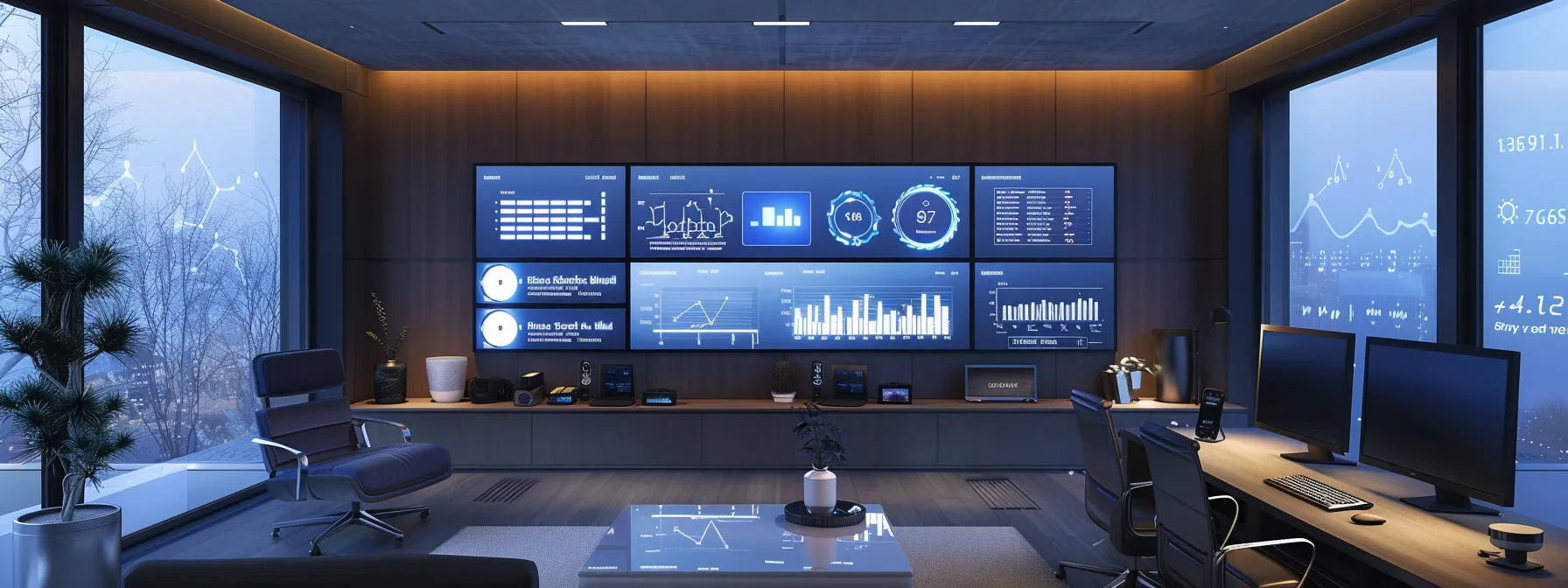 a sleek, modern home office filled with high-tech air quality monitors displays a vibrant, interactive dashboard with clear data visuals, emphasizing the importance of maintaining clean indoor air for a healthy living environment. a sleek, modern home office filled with high-tech air quality monitors displays a vibrant, interactive dashboard with clear data visuals, emphasizing the importance of maintaining clean indoor air for a healthy living environment.