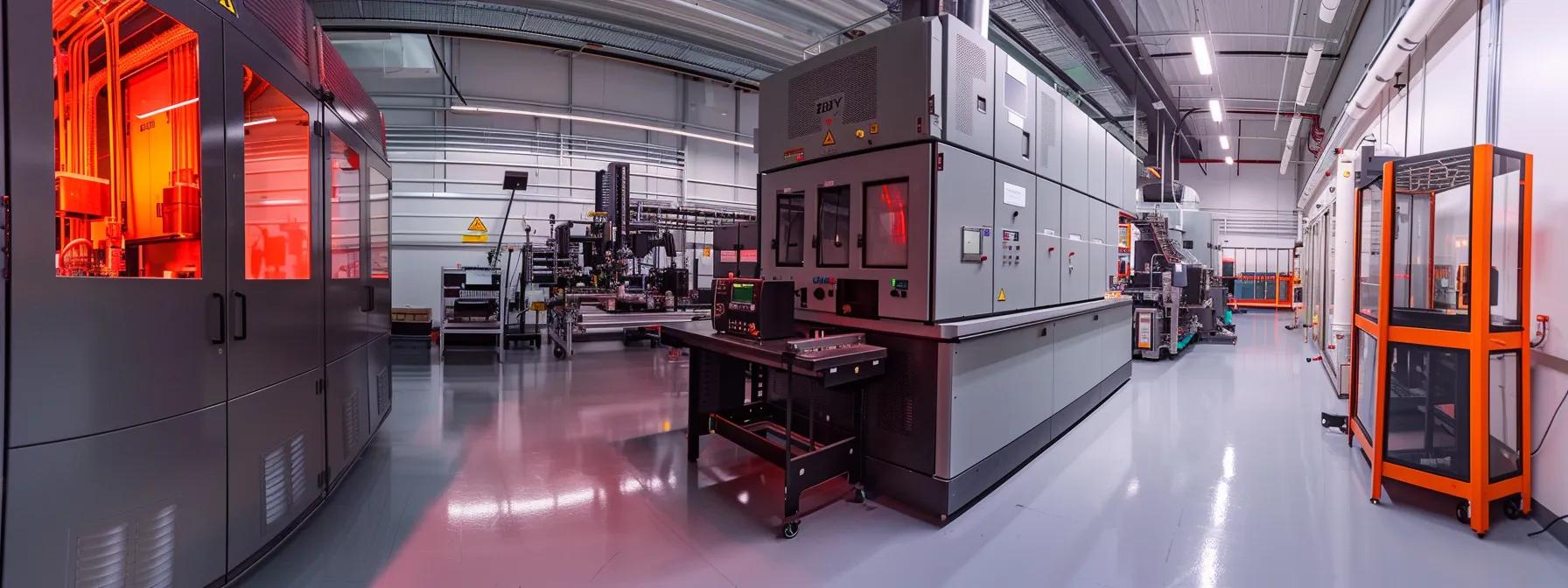 a sleek, modern injection molding facility showcases high-precision machines in a clean, sterile environment, highlighting the production of automotive and medical components with a focus on advanced technology and quality assurance.