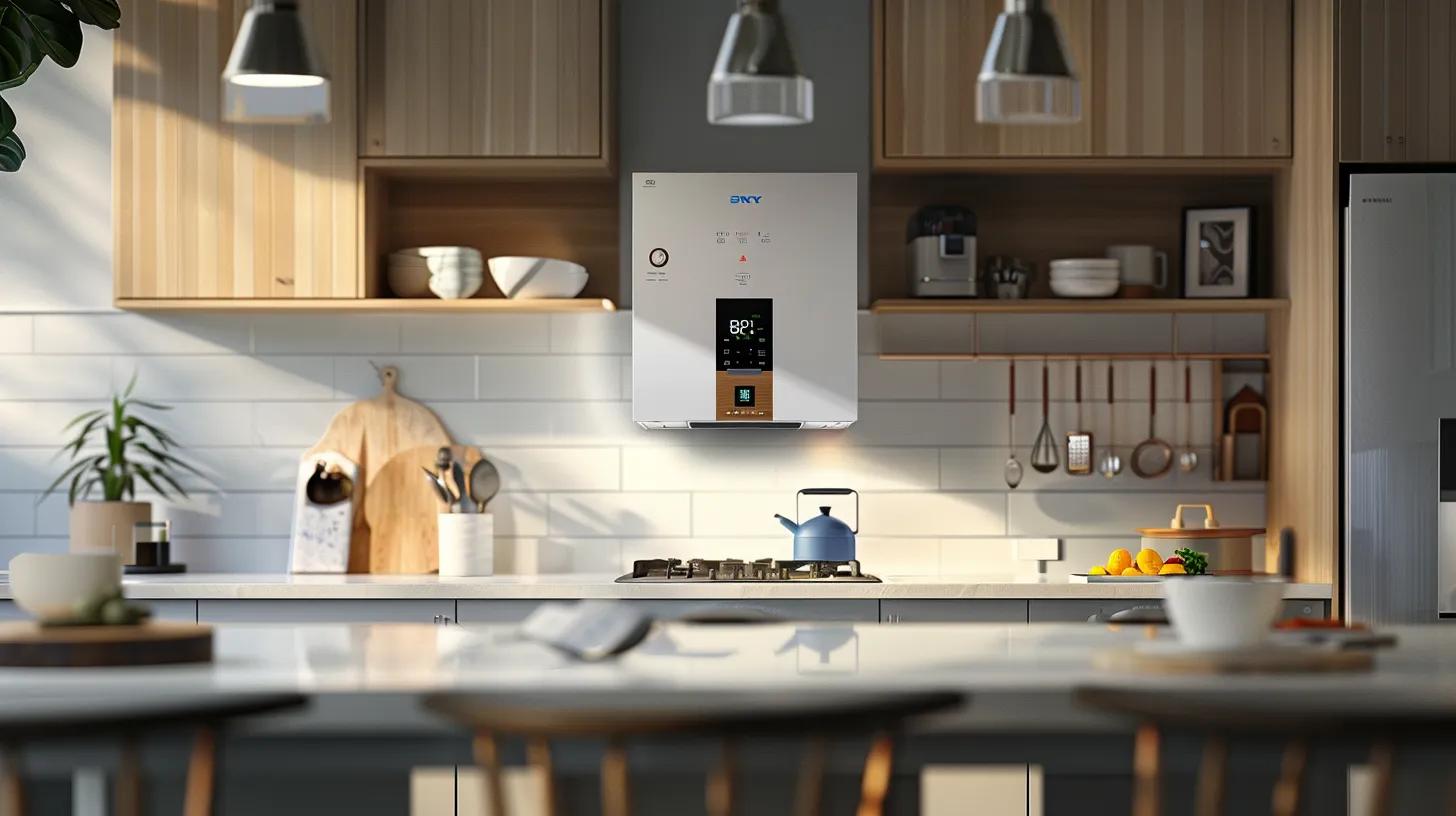 a sleek, modern kitchen featuring a prominently displayed tankless water heater with a digital display showing error codes amidst a backdrop of stylish cabinetry, emphasizing the theme of common maintenance challenges faced by these efficient systems. a sleek, modern kitchen featuring a prominently displayed tankless water heater with a digital display showing error codes amidst a backdrop of stylish cabinetry, emphasizing the theme of common maintenance challenges faced by these efficient systems.