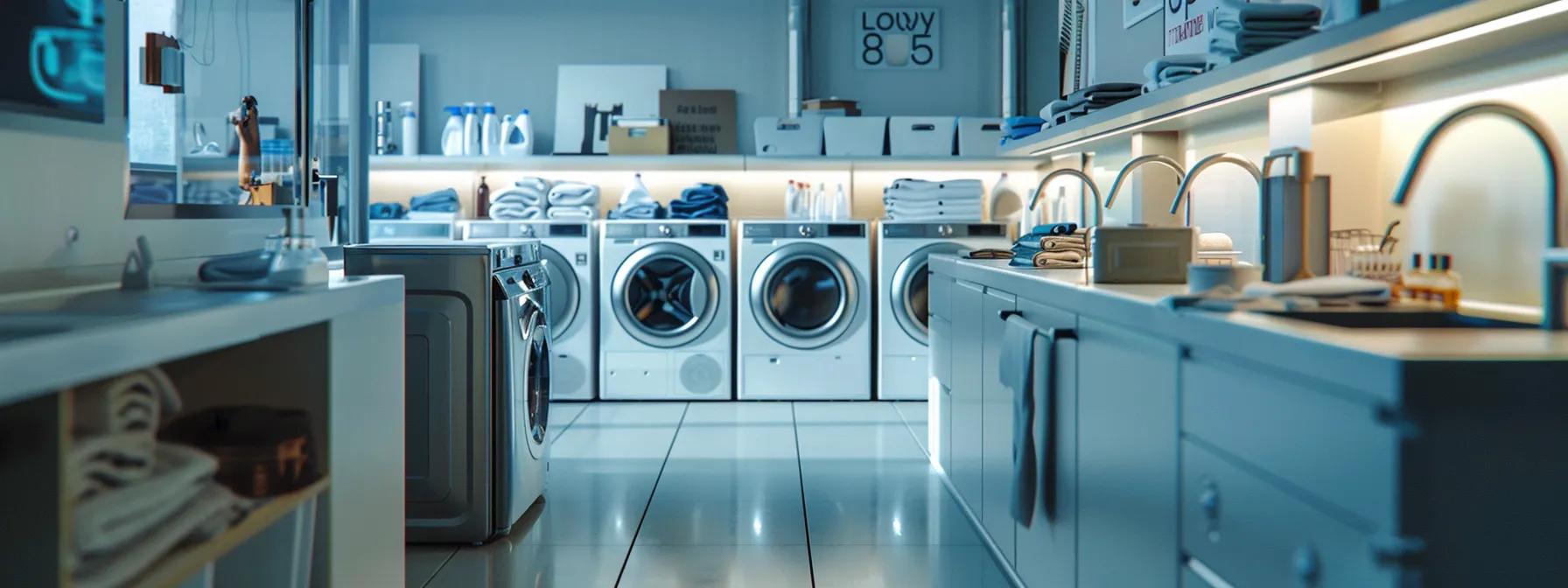 a sleek, modern laundry room features a high-efficiency gas dryer prominently displayed alongside luxurious appliances, showcasing the vibrant yet organized setting designed for quick drying and efficient plumbing services. a sleek, modern laundry room features a high-efficiency gas dryer prominently displayed alongside luxurious appliances, showcasing the vibrant yet organized setting designed for quick drying and efficient plumbing services.