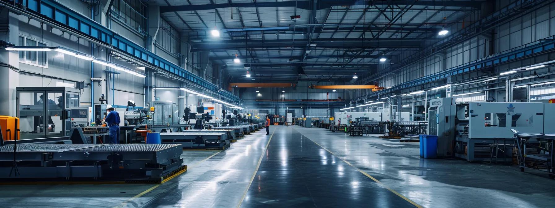 a sleek, modern manufacturing facility filled with advanced machinery and precision instruments highlights technicians meticulously inspecting metal parts under bright artificial lighting, emphasizing the critical role of quality control in ensuring product excellence and value.