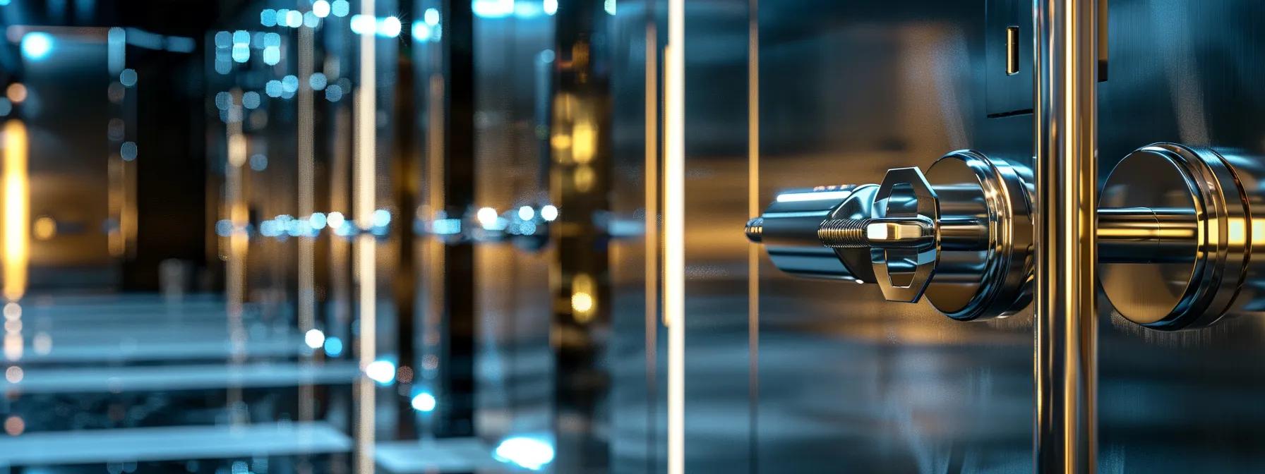 a sleek, modern master key system elegantly displayed against a backdrop of a sophisticated security environment, highlighting its intricate locking mechanisms and layered access control features under soft, focused lighting. a sleek, modern master key system elegantly displayed against a backdrop of a sophisticated security environment, highlighting its intricate locking mechanisms and layered access control features under soft, focused lighting.