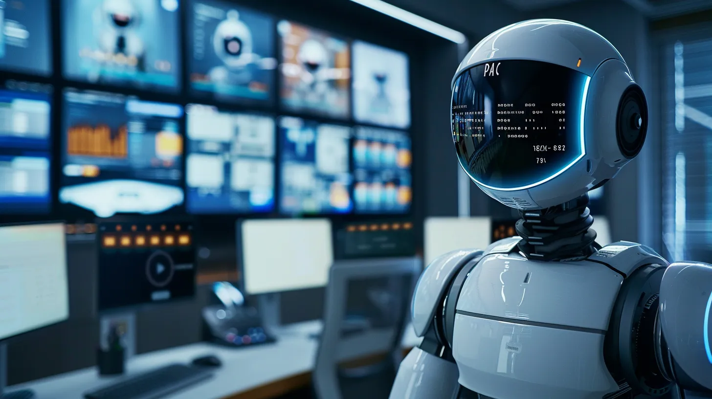 a sleek, modern office environment features an ai chatbot interface on a desktop screen, with smart technology elements like call forwarding systems prominently displayed, conveying a seamless customer support experience for contractors. a sleek, modern office environment features an ai chatbot interface on a desktop screen, with smart technology elements like call forwarding systems prominently displayed, conveying a seamless customer support experience for contractors.
