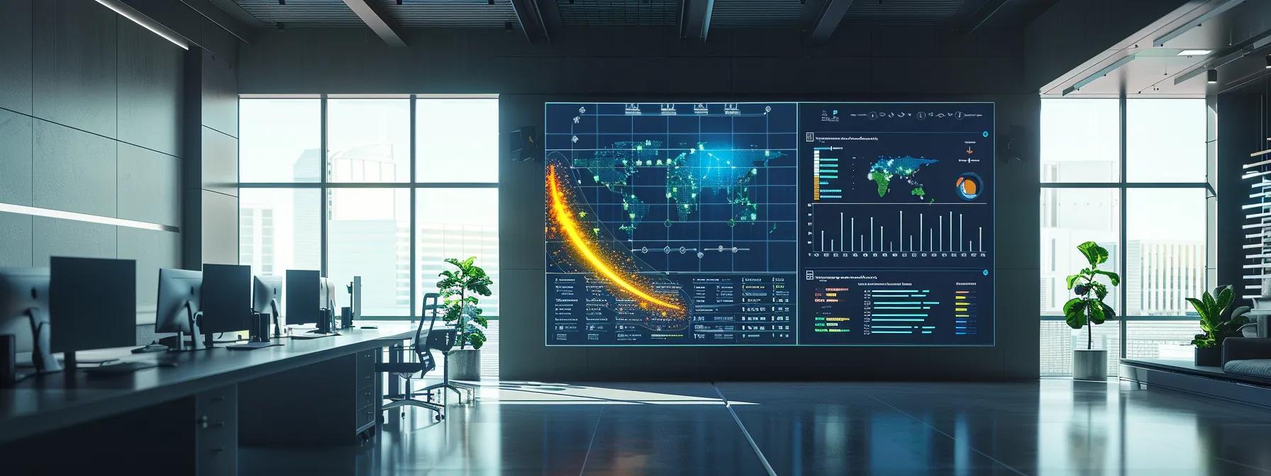 a sleek, modern office environment showcases a large digital screen displaying an intricate solar forecast application interface, with vibrant graphs and data visualizations illustrating the impact of artificial intelligence on agricultural productivity. a sleek, modern office environment showcases a large digital screen displaying an intricate solar forecast application interface, with vibrant graphs and data visualizations illustrating the impact of artificial intelligence on agricultural productivity.