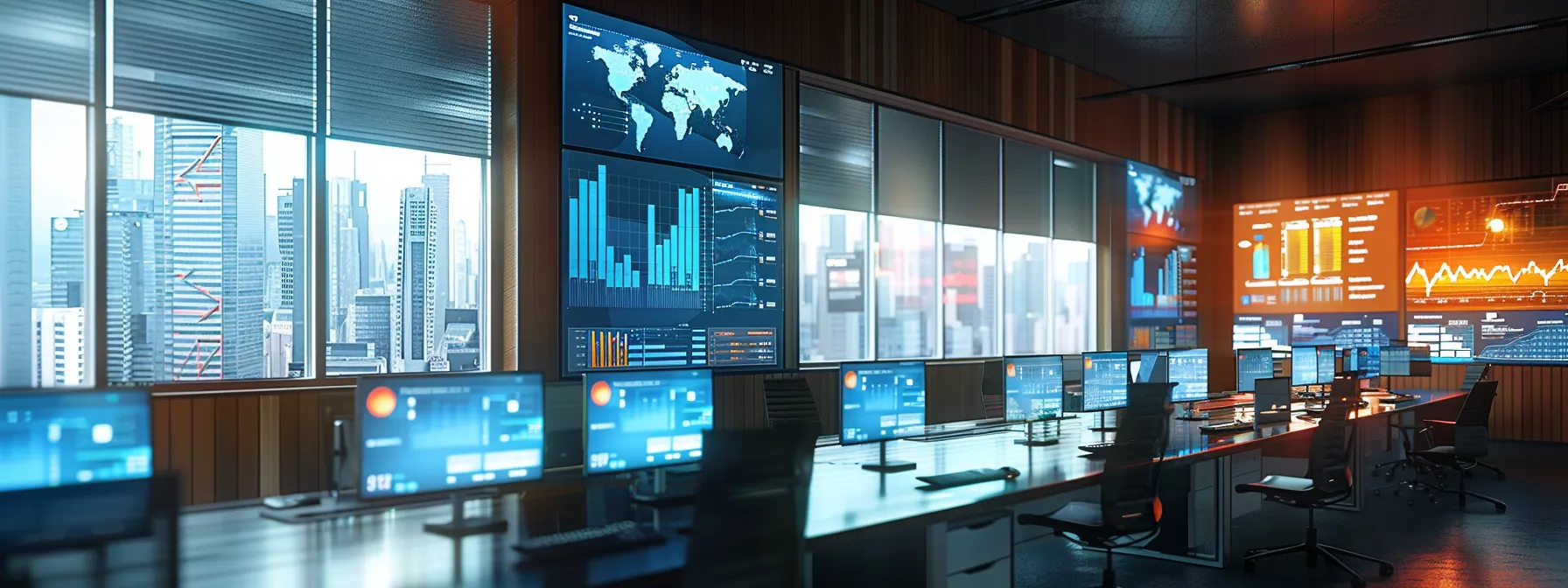 a sleek, modern office environment showcases a diverse team of marketers collaboratively analyzing digital graphs and charts on multiple screens, highlighting the impactful role of ai in optimizing ecommerce seo strategies.