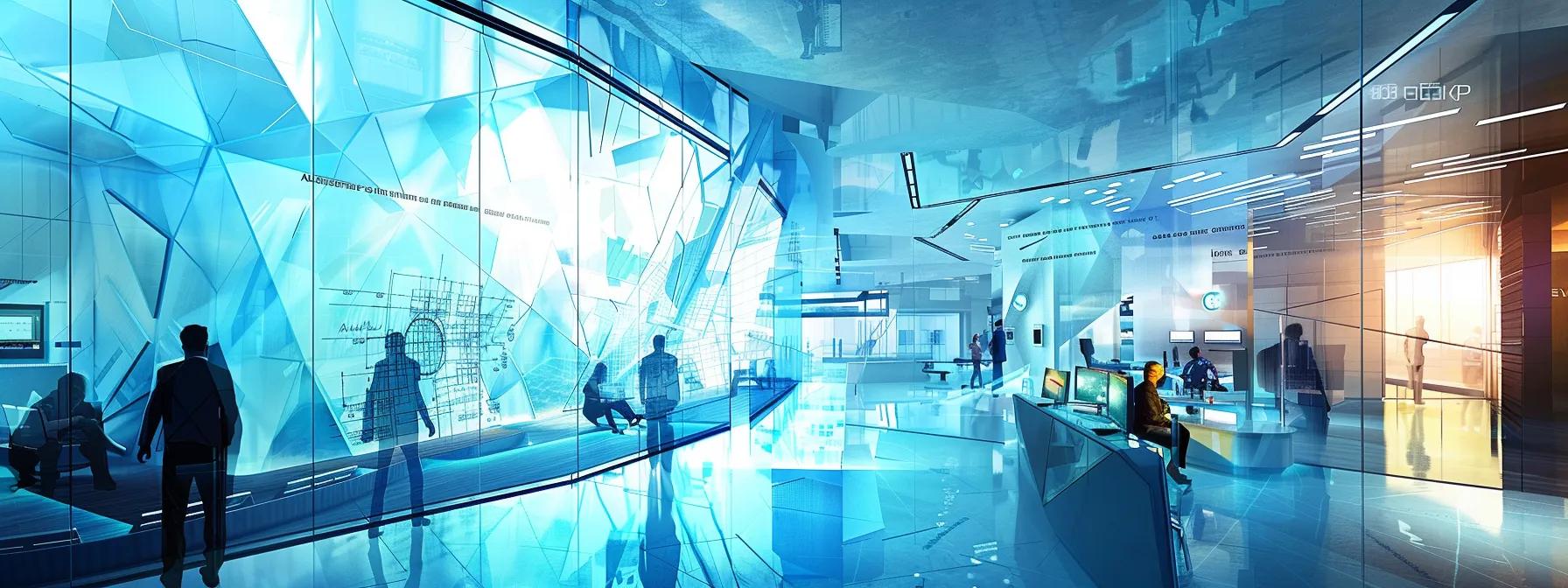 a sleek, modern office environment is filled with engineers engaged in strategic discussions over intricate blueprints and digital presentations, highlighting the complexities of international manufacturing processes and quality control in sheet metal fabrication.