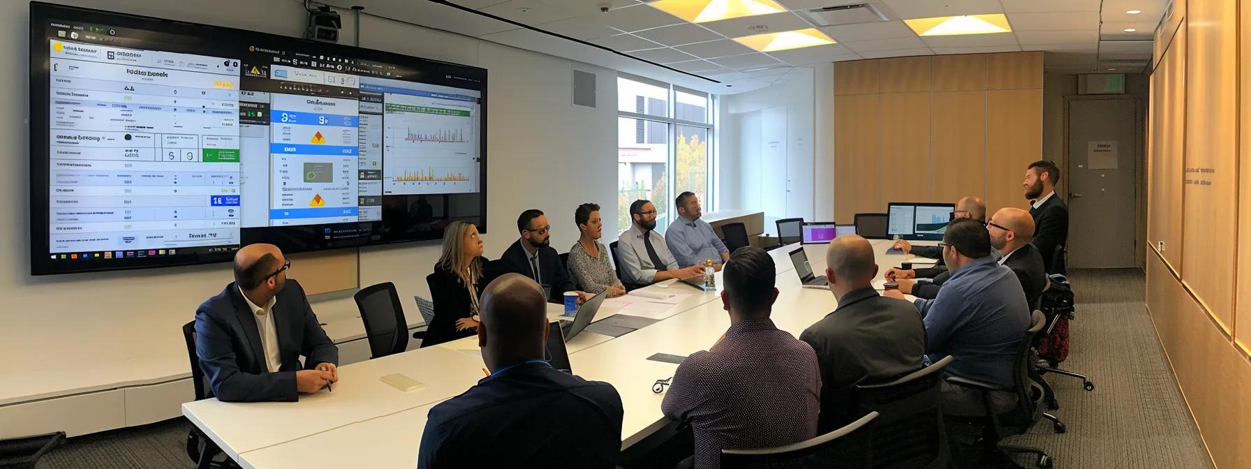 a sleek, modern office environment showcases a diverse group of professionals engaged in a collaborative discussion around a large table, with solar panel installation diagrams and incentive program charts displayed on a digital screen, emphasizing the strategic planning for maximizing savings through solar incentives and rebates. a sleek, modern office environment showcases a diverse group of professionals engaged in a collaborative discussion around a large table, with solar panel installation diagrams and incentive program charts displayed on a digital screen, emphasizing the strategic planning for maximizing savings through solar incentives and rebates.