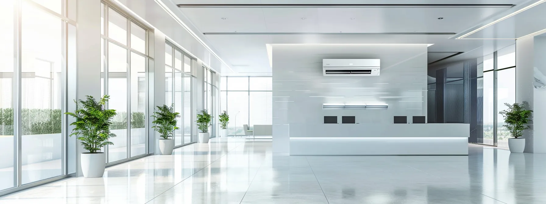 a sleek, modern office featuring an interactive display showcasing trane hvac systems, with detailed visuals of their advanced technology and energy efficiency ratings highlighted against a backdrop of clean lines and sophisticated design. a sleek, modern office featuring an interactive display showcasing trane hvac systems, with detailed visuals of their advanced technology and energy efficiency ratings highlighted against a backdrop of clean lines and sophisticated design.