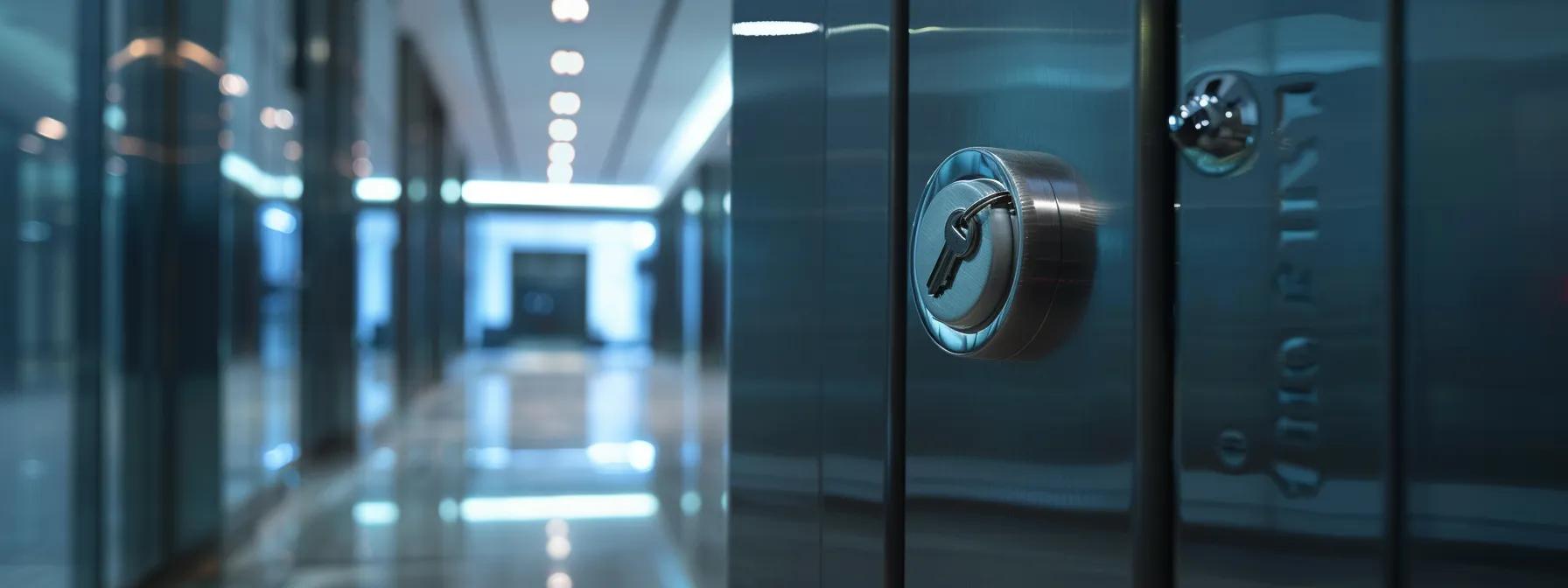a sleek modern office lobby showcases a sophisticated master key system prominently displayed, with elegant access control devices gleaming under ambient light, symbolizing security and efficiency in commercial environments. a sleek modern office lobby showcases a sophisticated master key system prominently displayed, with elegant access control devices gleaming under ambient light, symbolizing security and efficiency in commercial environments.