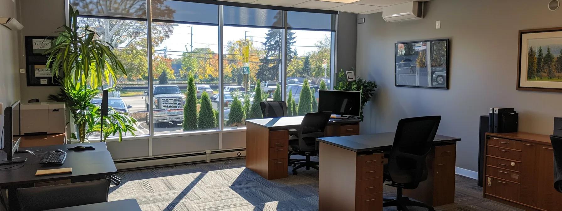a sleek, modern office setting bustling with professionals, showcasing a prominent sign for a notary public in brampton, capturing the urgency and efficiency of locating legal services in an urban environment. a sleek, modern office setting bustling with professionals, showcasing a prominent sign for a notary public in brampton, capturing the urgency and efficiency of locating legal services in an urban environment.