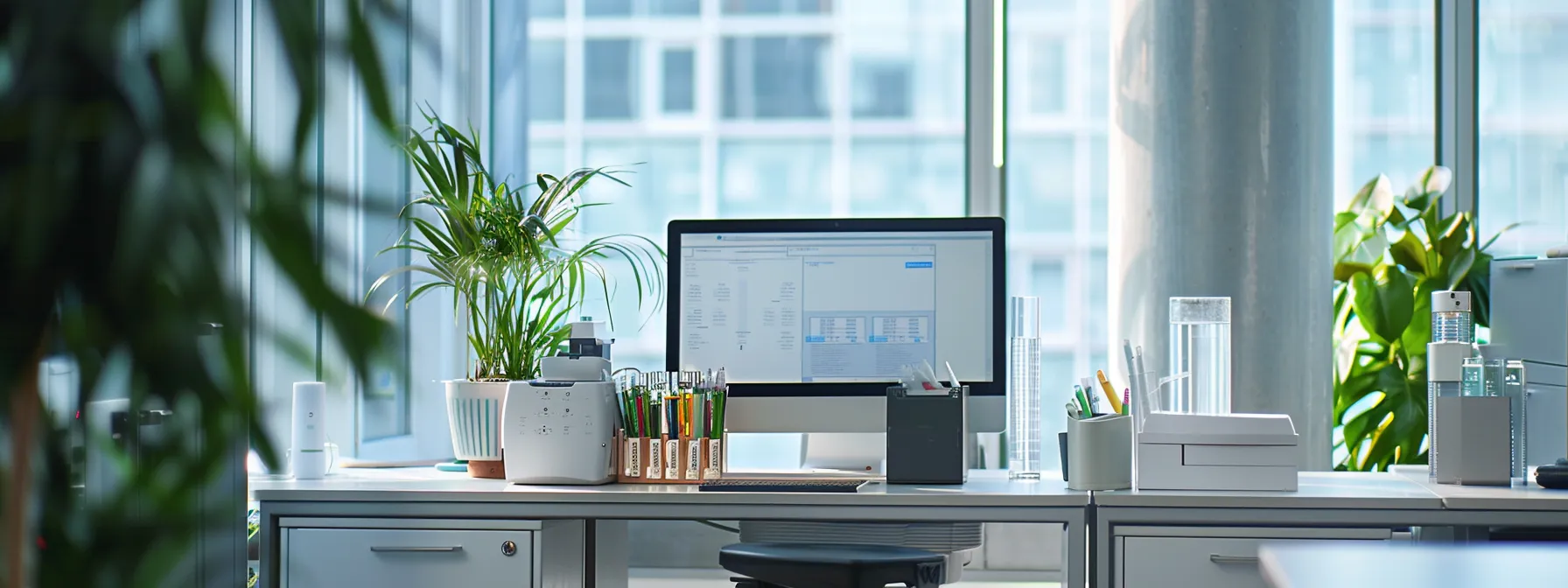 a sleek, modern office setting showcases a professional air quality assessment in progress, with sophisticated testing equipment analyzing air samples amidst an atmosphere of meticulous attention to detail and safety compliance. a sleek, modern office setting showcases a professional air quality assessment in progress, with sophisticated testing equipment analyzing air samples amidst an atmosphere of meticulous attention to detail and safety compliance.