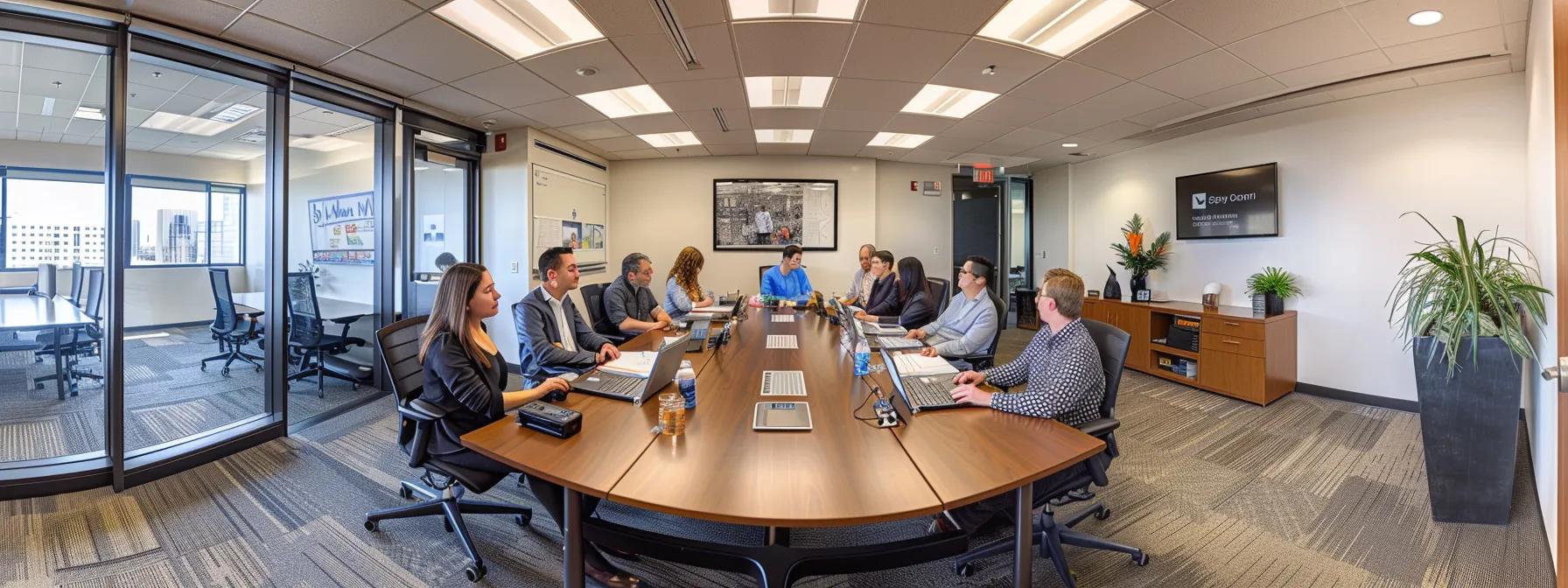 a sleek, modern office setting showcases a diverse team engaged in a collaborative discussion around a large conference table, surrounded by clear contract documents and digital devices, emphasizing the importance of effective communication and detailed contractual agreements. a sleek, modern office setting showcases a diverse team engaged in a collaborative discussion around a large conference table, surrounded by clear contract documents and digital devices, emphasizing the importance of effective communication and detailed contractual agreements.