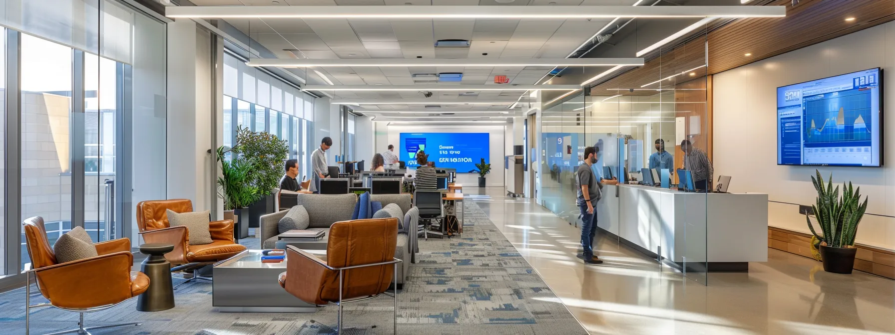 a sleek, modern office setting showcases a diverse team of professionals collaborating over advanced ai analytics displayed on high-tech screens, emphasizing predictive maintenance strategies for solar panels through dynamic data visualizations and digital interfaces. a sleek, modern office setting showcases a diverse team of professionals collaborating over advanced ai analytics displayed on high-tech screens, emphasizing predictive maintenance strategies for solar panels through dynamic data visualizations and digital interfaces.