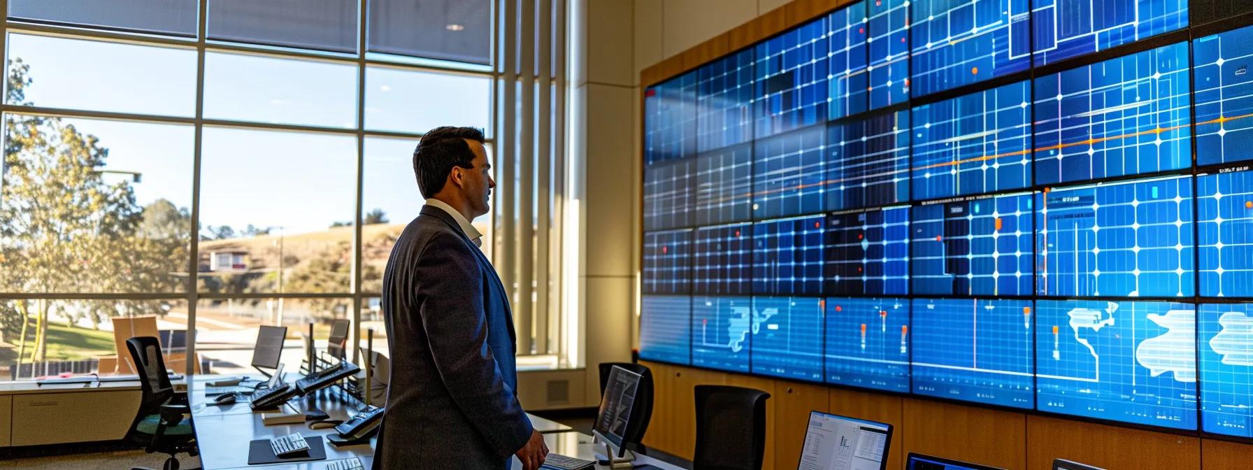a sleek, modern office setting featuring an engaged consultant explaining the nuances of solar leases and power purchase agreements on a large digital display, with financial reports and energy models visible on desks, creating an atmosphere of informed decision-making in renewable energy finance. a sleek, modern office setting featuring an engaged consultant explaining the nuances of solar leases and power purchase agreements on a large digital display, with financial reports and energy models visible on desks, creating an atmosphere of informed decision-making in renewable energy finance.