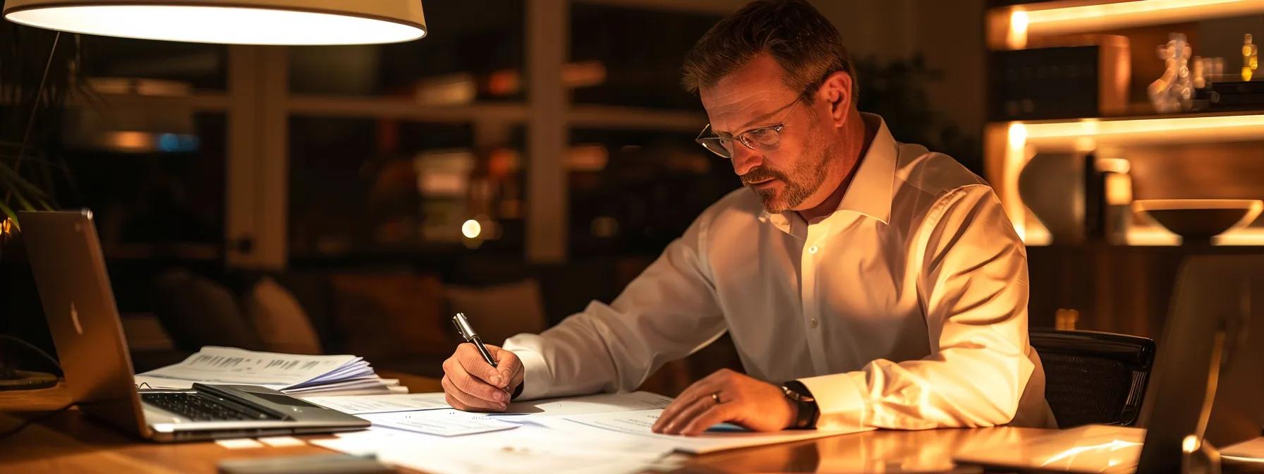 a sleek, modern office setting showcases a focused insurance adjuster analyzing detailed reports and contractor quotes on a polished desk, illuminated by bright overhead lights, emphasizing the complexity of roof repair estimates. a sleek, modern office setting showcases a focused insurance adjuster analyzing detailed reports and contractor quotes on a polished desk, illuminated by bright overhead lights, emphasizing the complexity of roof repair estimates.