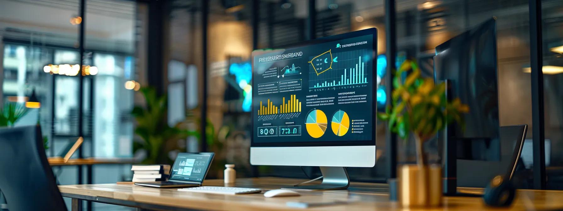A sleek office with a digital screen displaying an infographic comparing creatine and SARMs.