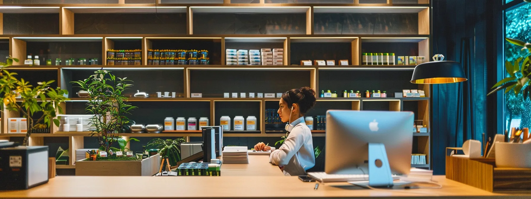 a sleek, modern office space featuring a focused professional engaged with vibrant herbal capsules on their desk, surrounded by visual representations of stress relief and mental clarity, under soft, warm lighting that enhances the atmosphere of wellness and productivity. a sleek, modern office space featuring a focused professional engaged with vibrant herbal capsules on their desk, surrounded by visual representations of stress relief and mental clarity, under soft, warm lighting that enhances the atmosphere of wellness and productivity.
