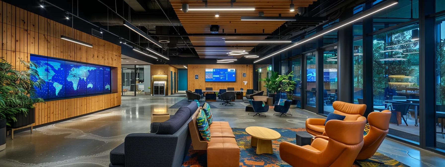 a sleek, modern office space bathed in warm, ambient lighting showcases air quality monitoring technology seamlessly integrated into the design, emphasizing a commitment to promoting healthier indoor environments for enhanced well-being. a sleek, modern office space bathed in warm, ambient lighting showcases air quality monitoring technology seamlessly integrated into the design, emphasizing a commitment to promoting healthier indoor environments for enhanced well-being.