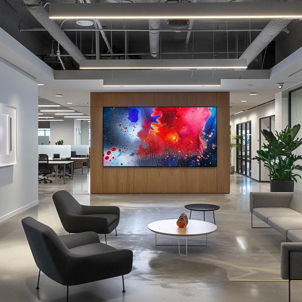 a sleek, modern office space in newport features a large digital screen displaying a vibrant, interactive responsive web design, with minimalist furniture and high-tech gadgets emphasizing innovation and creativity. a sleek, modern office space in newport features a large digital screen displaying a vibrant, interactive responsive web design, with minimalist furniture and high-tech gadgets emphasizing innovation and creativity.