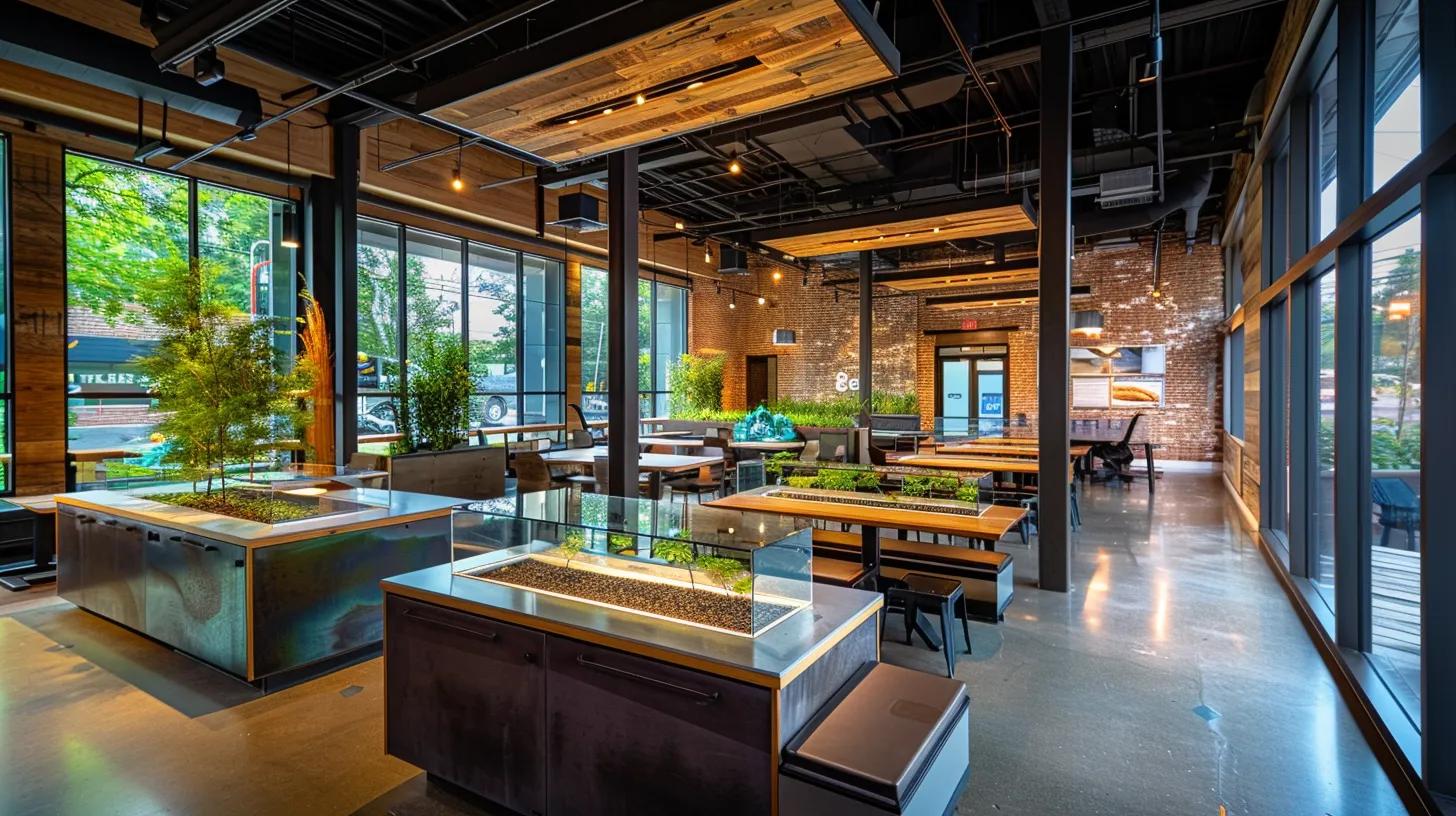 a sleek, modern office space in knoxville showcases innovative commercial design elements, featuring adaptable workstations equipped with advanced digital technology and sustainable materials, all bathed in ambient lighting that highlights the vibrant atmosphere of future-focused collaboration. a sleek, modern office space in knoxville showcases innovative commercial design elements, featuring adaptable workstations equipped with advanced digital technology and sustainable materials, all bathed in ambient lighting that highlights the vibrant atmosphere of future-focused collaboration.
