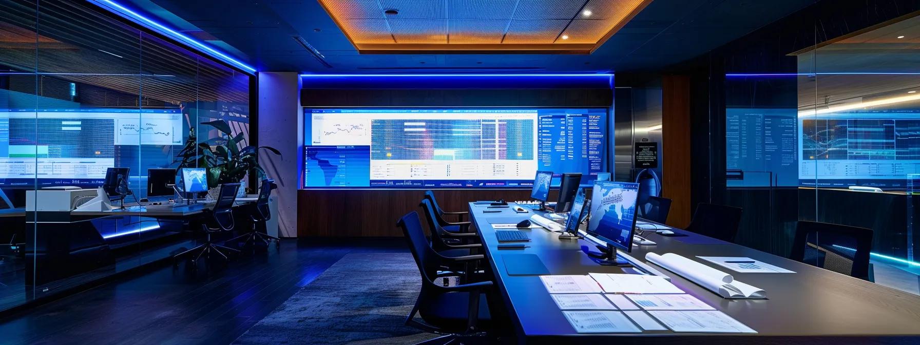 a sleek, modern office space features a large digital display showcasing a detailed financial analysis chart for solar panel investments, with architectural blueprints and solar energy tools arranged on the polished conference table. a sleek, modern office space features a large digital display showcasing a detailed financial analysis chart for solar panel investments, with architectural blueprints and solar energy tools arranged on the polished conference table.