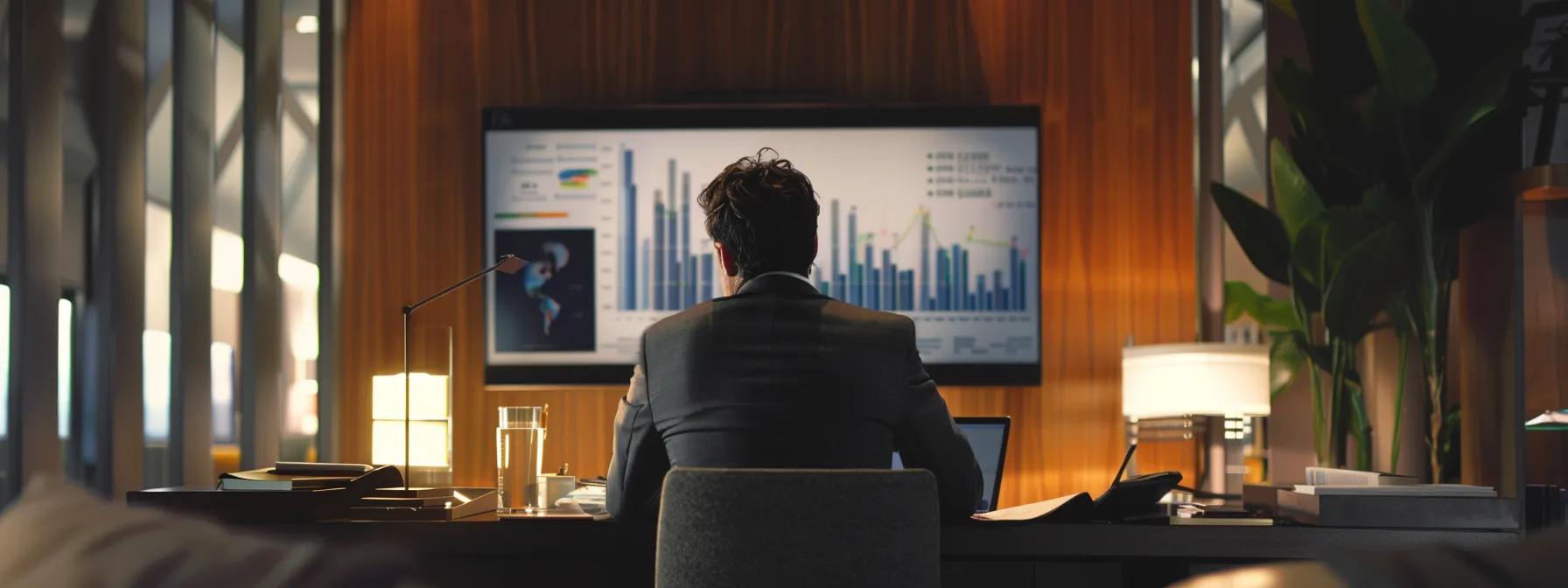 a sleek, modern office space features a focused professional analyzing financial documents related to selling a california property, with charts and graphs displayed on a digital screen reflecting the complexities of mortgage implications. a sleek, modern office space features a focused professional analyzing financial documents related to selling a california property, with charts and graphs displayed on a digital screen reflecting the complexities of mortgage implications.